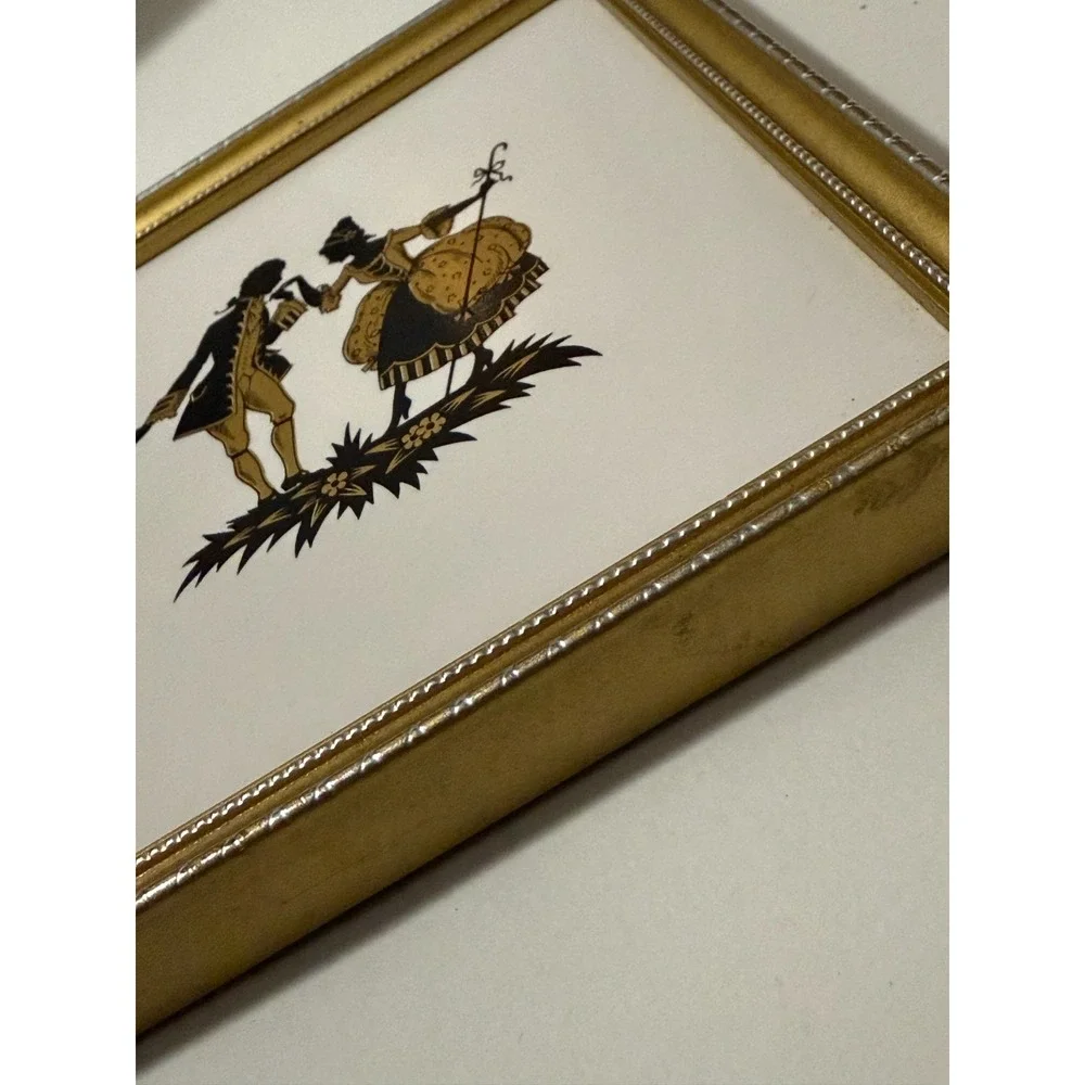 Vintage Stroud UK R J D Fine Art China Plaque Silhouette Wall Decor Rococco